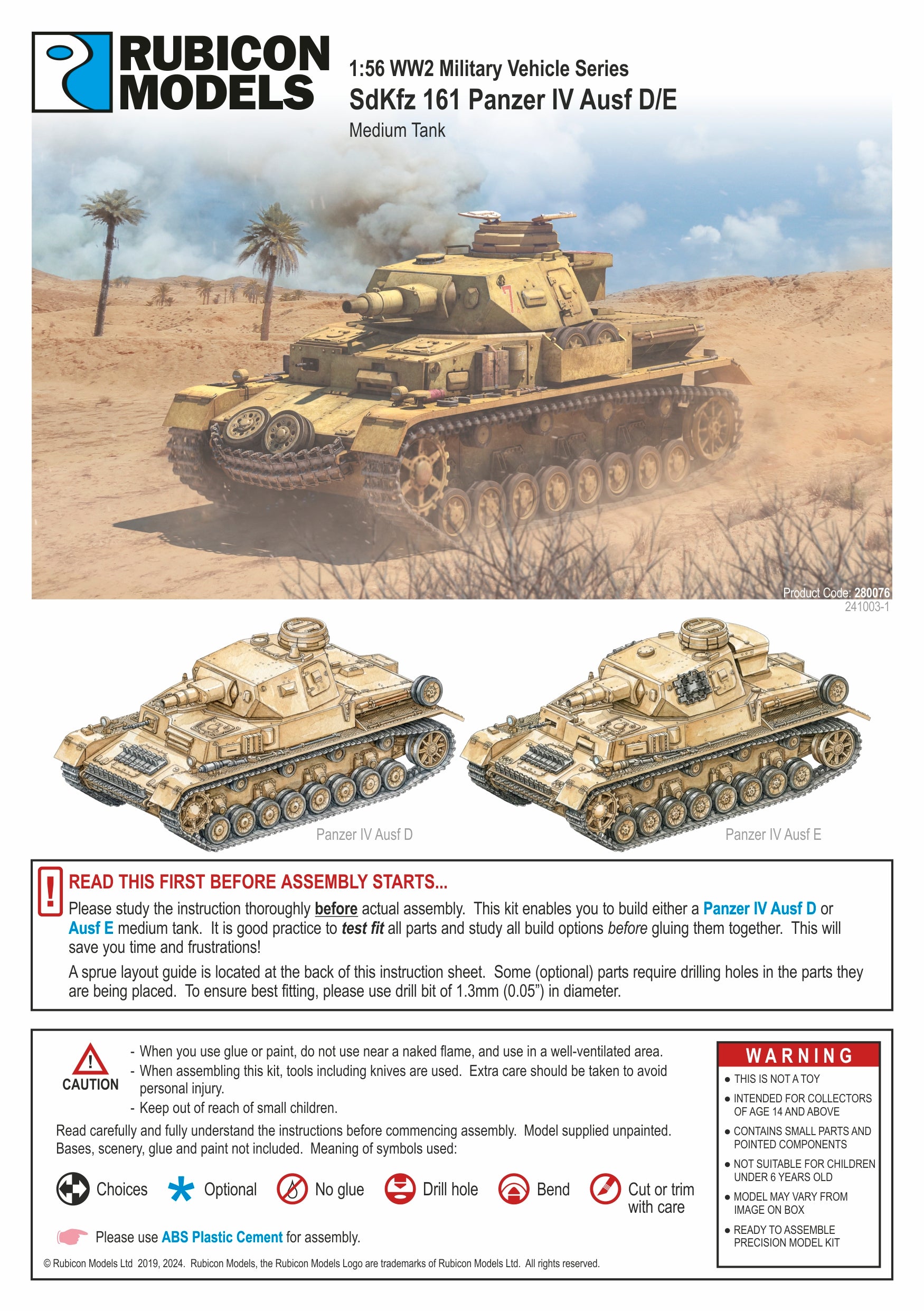 280076 - Panzer IV Ausf D/E – RUBICON MODELS UK Ltd