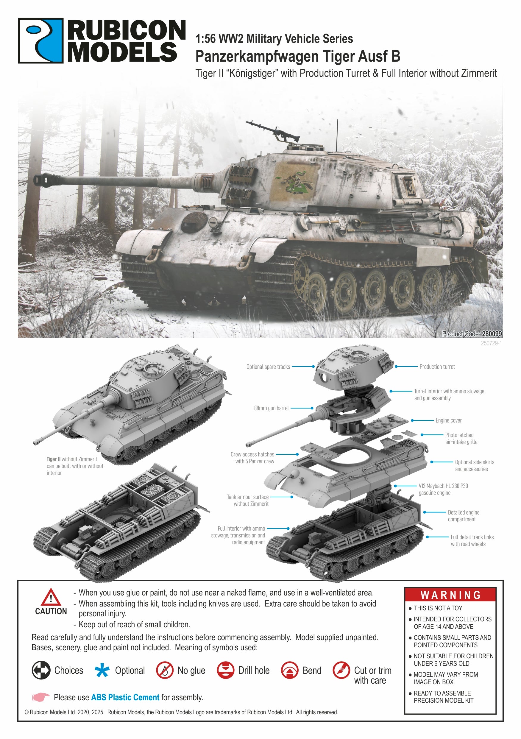 280099 - King Tiger without Zimmerit – RUBICON MODELS UK Ltd
