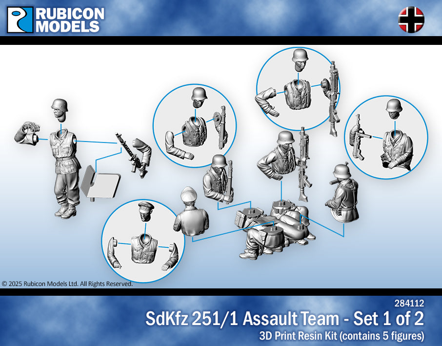 284112 - SdKfz 251/1 Assault Team (Set 1 of 2) - RUBICON MODELS UK Ltd