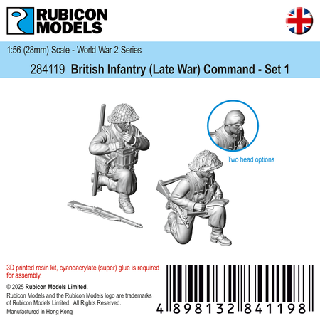 284119 - British Infantry (Late War) Command - Set 1 - RUBICON MODELS UK Ltd