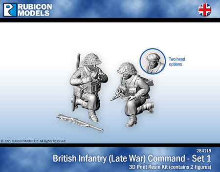 284119 - British Infantry (Late War) Command - Set 1 - RUBICON MODELS UK Ltd