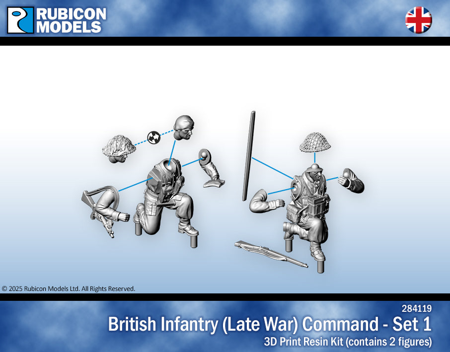 284119 - British Infantry (Late War) Command - Set 1 - RUBICON MODELS UK Ltd