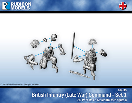 284119 - British Infantry (Late War) Command - Set 1 - RUBICON MODELS UK Ltd