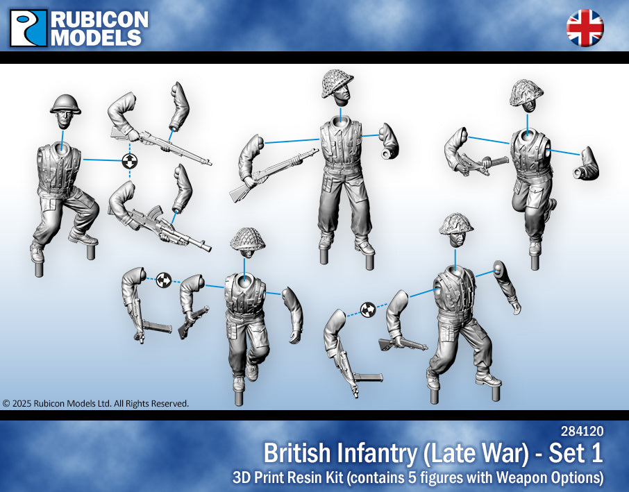284120 - British Infantry (Late War) - Set 1 - RUBICON MODELS UK Ltd