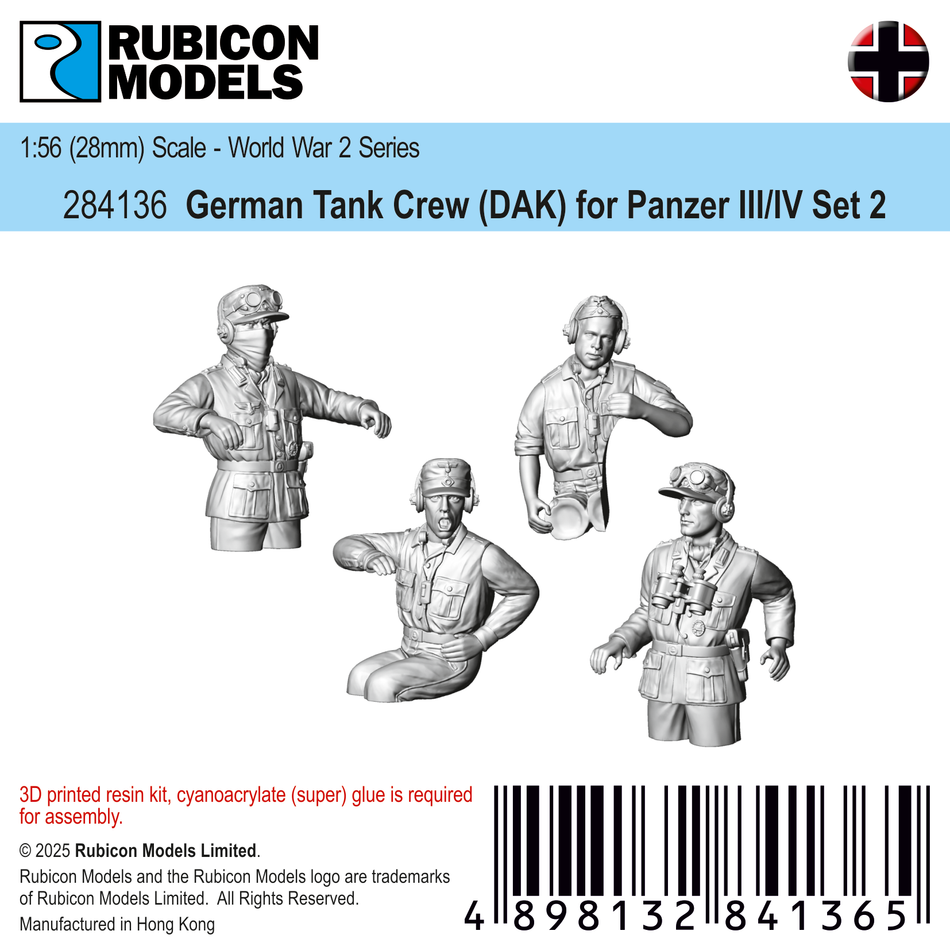 284136 - German PzIII/IV Tank Crew (DAK) Set 2
