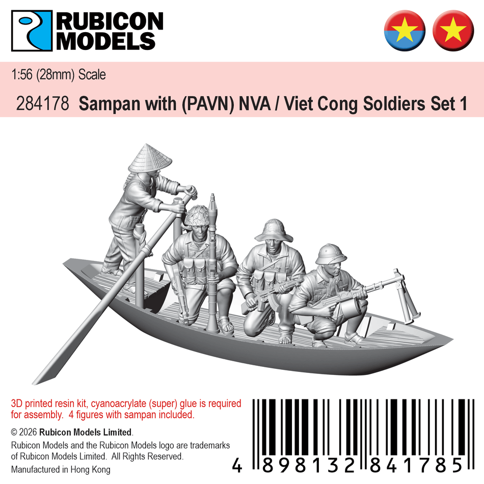 284178 Sampan with (PAVN) NVA / Viet Cong Soldiers Set 1