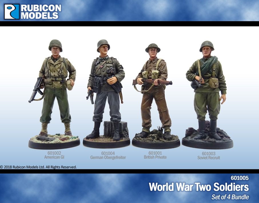 4 Figure Bundle - British - German - American - Soviet 60mm