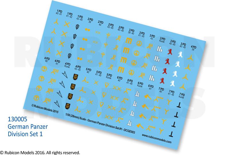 130005 - German Panzer Division Set 1 Decal Sheet – RUBICON MODELS UK Ltd