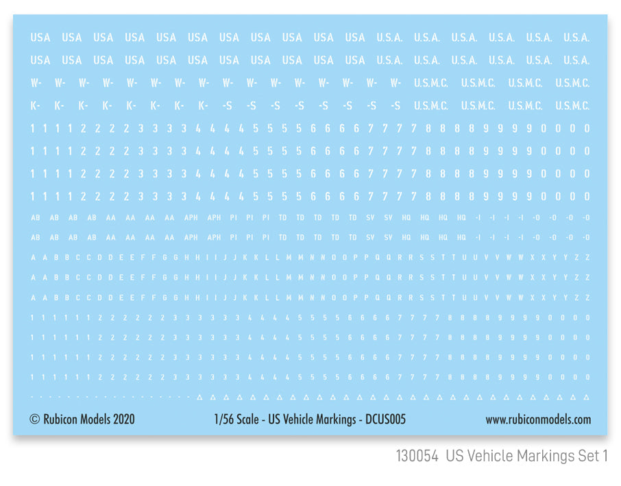 130054 - US Vehicle Markings ( Vehicle Registration & Bumper Code)