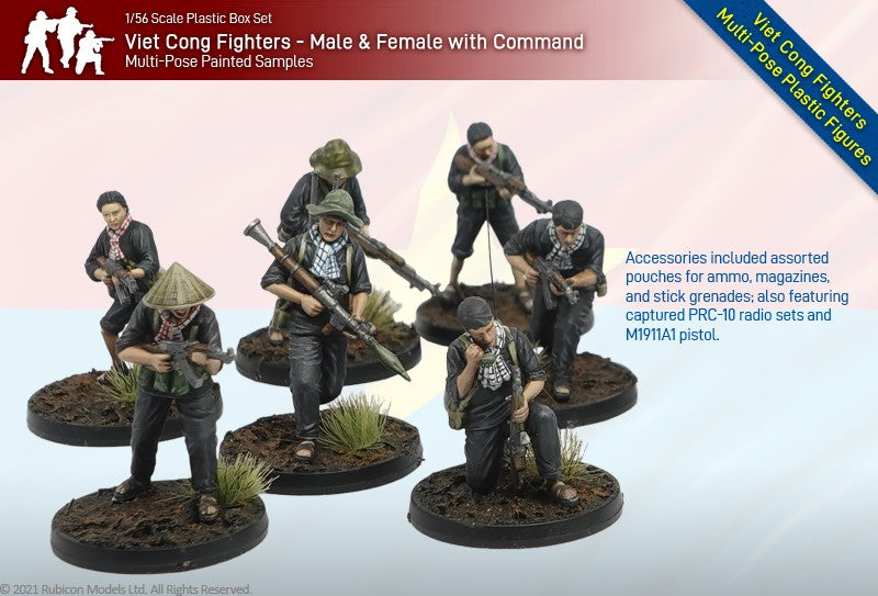 1/35 Scale Unpainted Resin Figure Set - Vietcong Fighters (Vietnam War), Unassembled