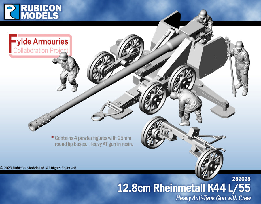 282028 - 12.8cm Rheinmetall K44 L/55 with Crew – RUBICON MODELS UK Ltd