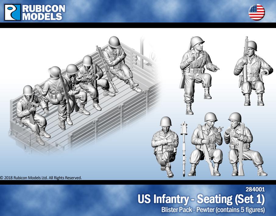 284001 - US Infantry - Seating (Set 1)- Pewter - RUBICON MODELS UK Ltd