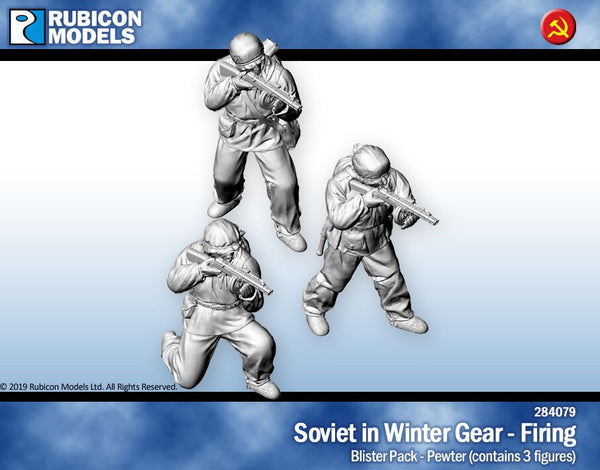 284079 - Soviet Infantry in winter Gear Firing - Pewter