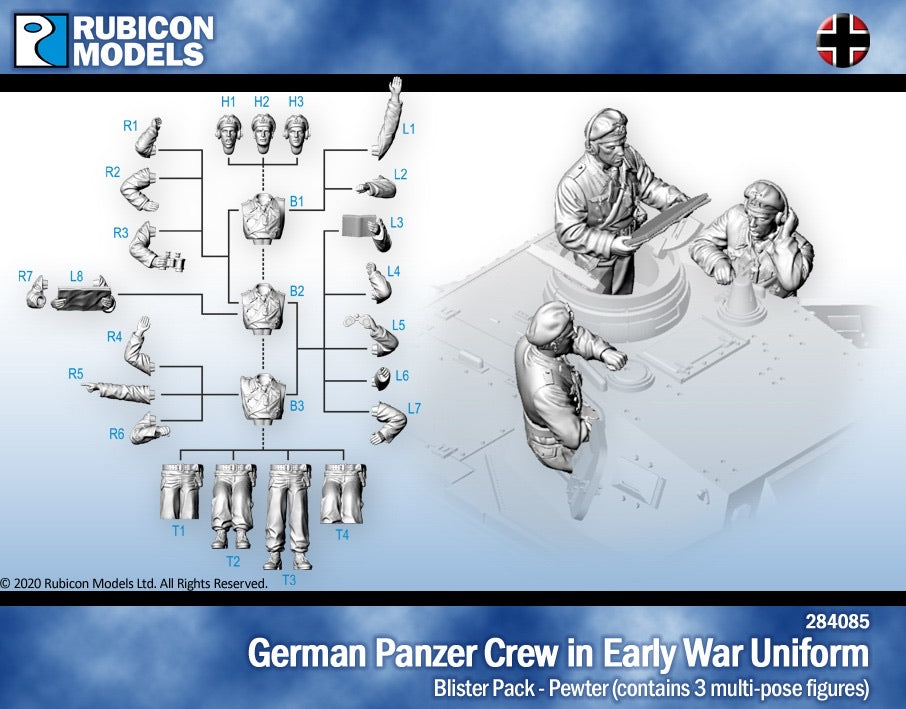 284085 - Deutsche Panzerbesatzung in Uniform aus der Frühphase des Krieges